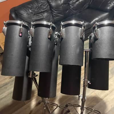 Vintage 1980's Octobans Tube Toms-8 Piece High & Low Pitch Set with Stand-Unknown Brand image 5