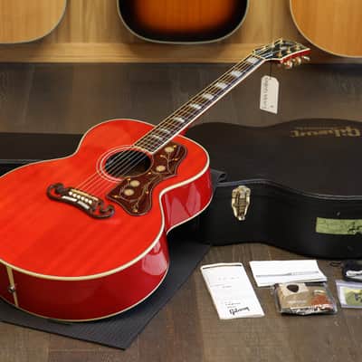 2015 Gibson SJ-200 Acoustic Guitar Trans Cherry Red + OHSC Owned By Lzzy Hale & Joe HottingerHalestorm image 1