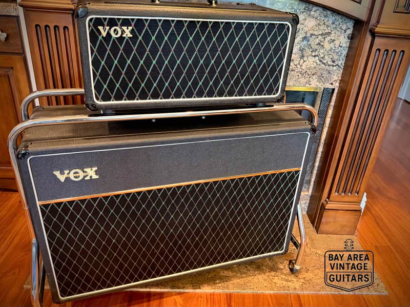 1965 Vox AC50/4 Mk III Head & 2x12 Cabinet w/ Original Speakers & Trolley image 1