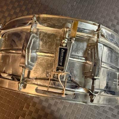 Ludwig No. 400 Supraphonic 5x14" 10-Lug Aluminum Snare Drum with Pointed Blue/Olive Badge 1969 - 1979 - Chrome-Plated image 2