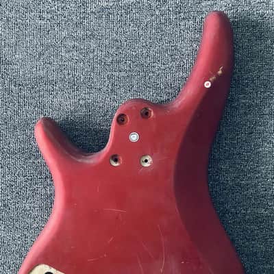Solid Basswood 4 String Bass Body in Red image 12