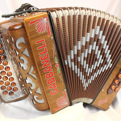 6184 - Mahogany Gabbanelli M100 Diatonic Button Accordion GCF Sol MM 31 12 image 1