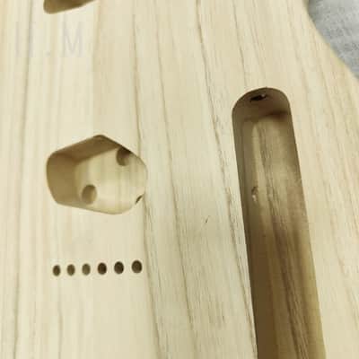 Unfinished Paulownia Wood Guitar Tele Style Body, String Through Bridge image 8