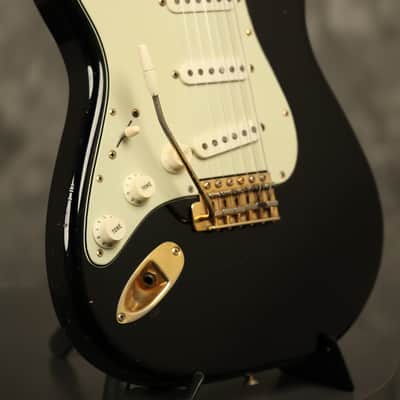 1960 Fender LEFT-HANDED Stratocaster factory assembled with '57 neck Custom Color BLACK with GOLD hardware!!! image 6