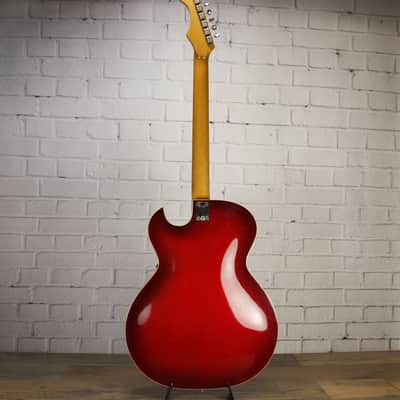 Galanti (Guild) Hollowbody Electric Guitar c1969 Red Burst w/Chip Case #201124 image 9