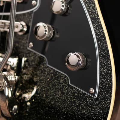 Duesenberg Paloma Baritone Electric Guitar - Black Sparkle with Gig Bag image 14