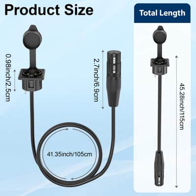 Premium XLR Pass Through Cable Male to Female, No Solder, for Stage Box, Patch Panel, Floor Box - No Solder for Pro Audio Installations - 2 Pack image 4