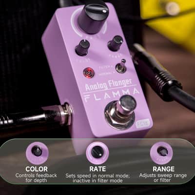 FLAMMA FC15 Analog Flanger Pedal, Oscillator Effects with 2 Modes, True Bypass Mini Portable Durable Metal Shell image 4