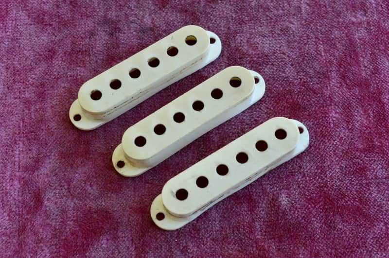 Vintage 1963 - 1964 Fender Stratocaster Pickup Cover Set - Pre-CBS Strat Covers - 1950's 1960's image 1