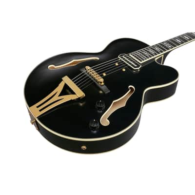 Ibanez PM3C Pat Metheny Signature Hollow Body Guitar w/ Hardshell Case - Black Low Gloss image 2