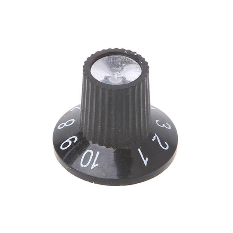 Guitar Amp Knobs Black with Chrome Alu Tip Skirted Style for Electric Guitar image 1