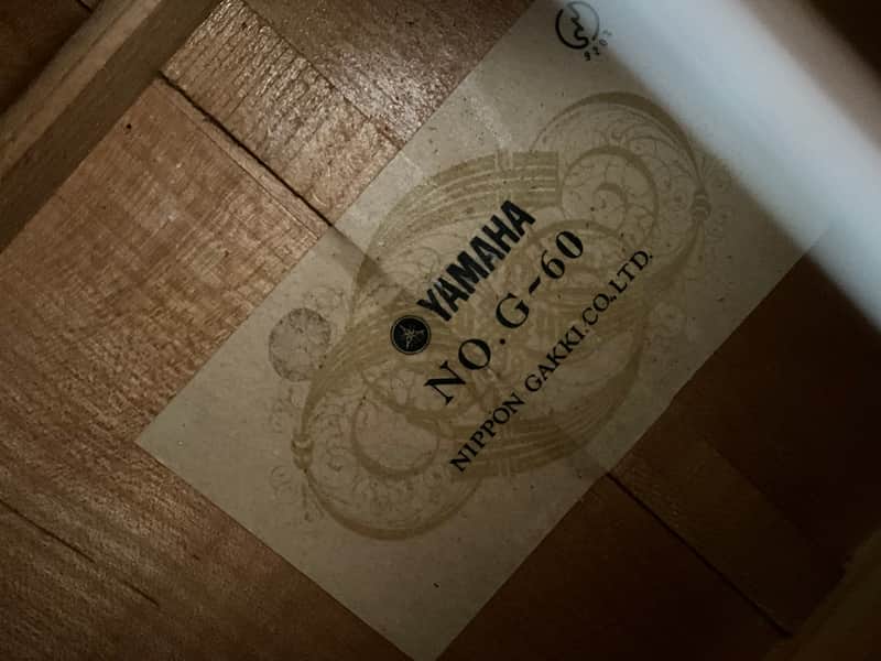 Yamaha No. G-60 vintage nylon string classical guitar made in