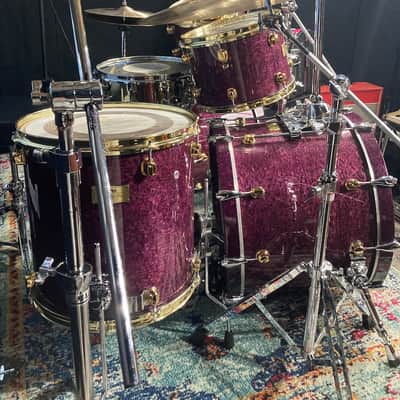Carmine Appice’s Complete Mapex Orion Series Set, 6-Piece Plus Hardware and Cases! Excellent!! - Birdseye Transparent Violet image 2
