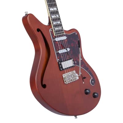 D'Angelico Deluxe Bedford SH Semi-hollowbody Electric Guitar - Matte Walnut with Wilkinson Tremolo image 7