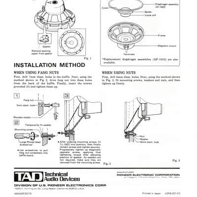 Pioneer Tad TL-1602 Low Frequency Loudspeaker 1987 - black image 8