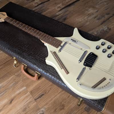 Jerry Jones Electric Sitar Guitar Harder To Find Gator White Crackle W/OHSC CLEAN! USA image 3