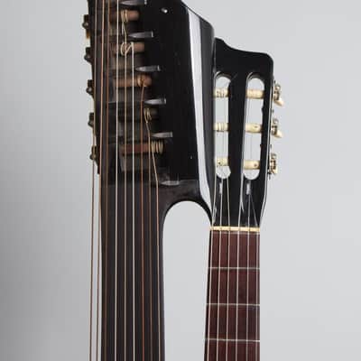Wappen 15 Course Contra Bass Harp Guitar (unlabelled) , c. 1900s, grey gig bag case. image 5