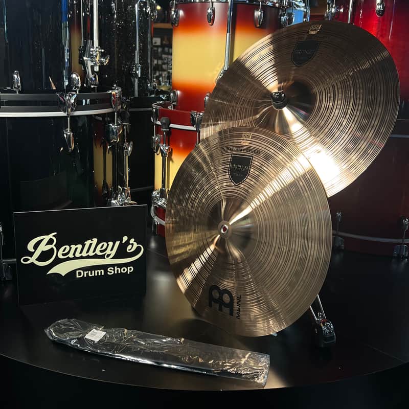 Meinl MA-BZ-18M Medium 18" Marching Bronze Cymbals Pair w/ Pads & Straps image 1
