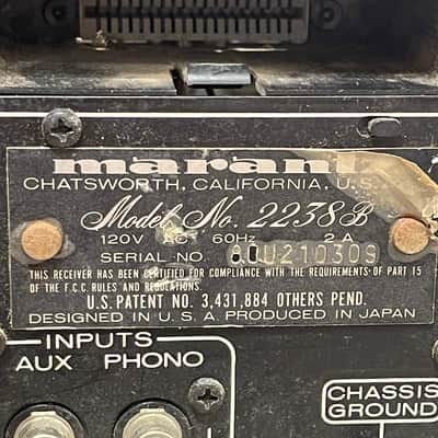 Marantz Model 2238B 38-Watt Stereo Solid-State Receiver 1977 - 1979 - Silver image 10