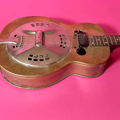 1936 Dobro M-32 Gold Roundneck fiddle edge resonator image 3