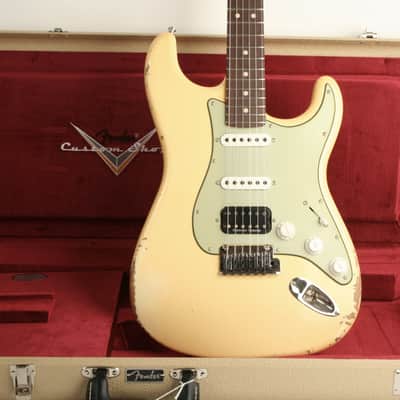 Fender Custom Shop Custom Deluxe HB S-1 Strat Relic with Closet Classic Hardware 3A Rosewood Fingerboard Vintage White R147414 image 1