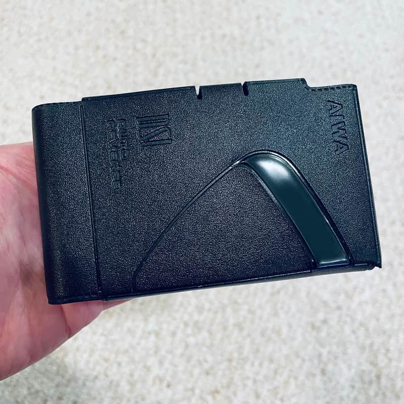 [RARE] Original Leather Case for AIWA P30 Walkman Cassette Player Cool Black ! image 1