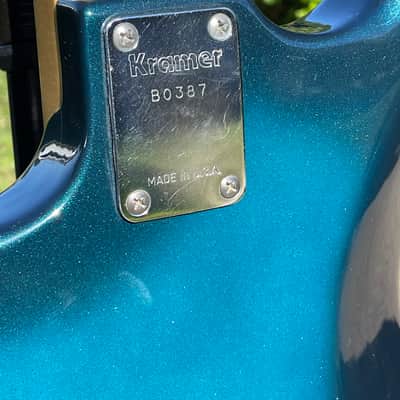 1981 Kramer Blue Sunburst Strat Head Pacer with the original HSC and paperwork image 8