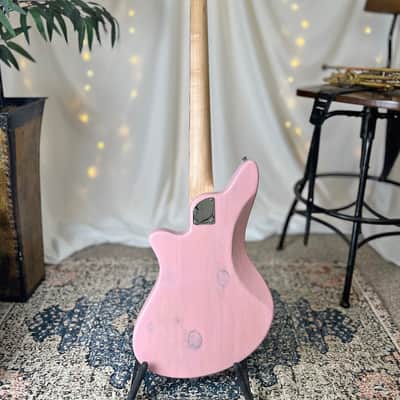 CLEARANCE: Offbeat Guitars O* Series "Jacqueline" J2 Bass in Strawberry Milkshake on Pine, EMG JVHZ Pickups image 5