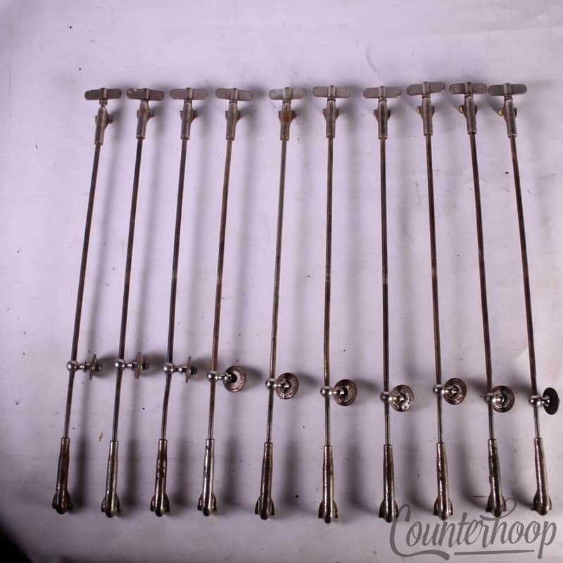 Ludwig 10x 12"Bass/Snare/Tom Drum Single-Tension T-Rods+Claws+Lug Nickel Vintage image 1