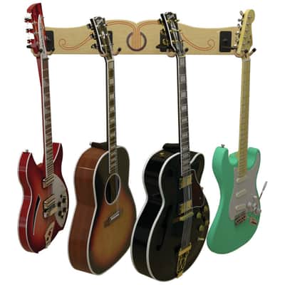 4 Guitar Wall Rack for Acoustics & Electrics - The Pro-File™ | Wall Mounted Multi Hanger | Made in U.S.A. image 4