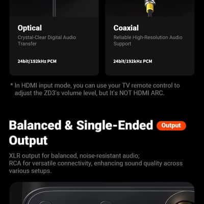 Fosi Audio ZD3 Balanced DAC | ES9039Q2M Preamplifier, Bluetooth & HDMI ARC image 21