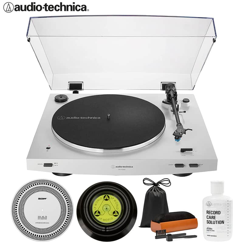 Audio-Technica AT-LP3XBT-WH Fully Automatic Wireless Belt-drive Turntable w/ Record Care Bundle image 1