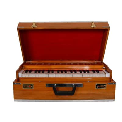 Handmade Harmonium 9 Stopper Portable 3.5 Octave Laying StyleBaja With Coupler Teak Wood image 6