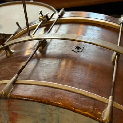 VINTAGE 1940's Leedy Trap Kit in Natural Mahogany - 14x28, 7x11, 9x13 image 7