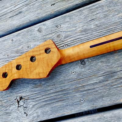 Precision Bass neck, flamed roasted maple image 4