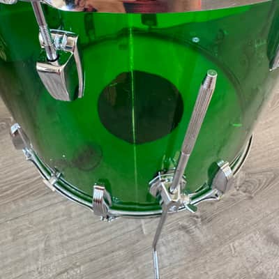 Ludwig Early 70s Vistalite Floor Tom 16x18 (18 Diameter) Green Rare image 11