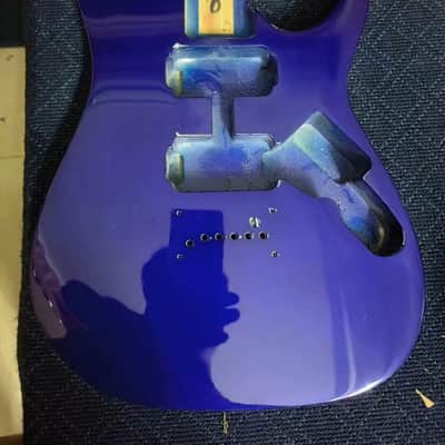 Mini Short Scale Purple Glossy Finish HH Guitar Body image 1