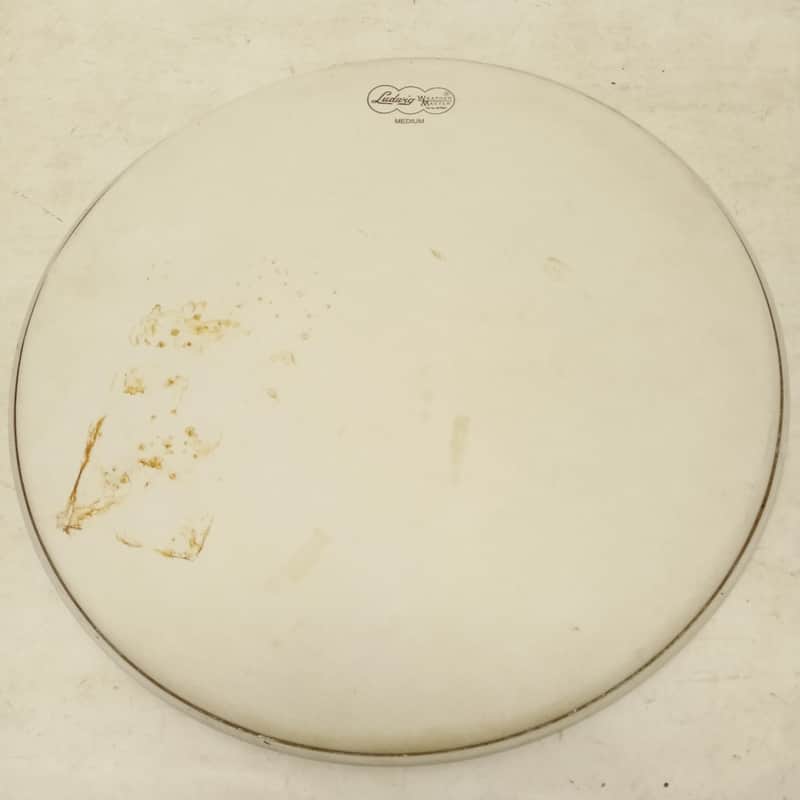 Ludwig 16" Floor Tom Drum Head Cloud Logo Weather Master Medium White Coated 60s image 1