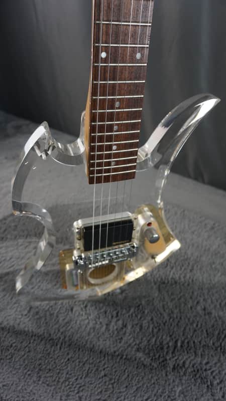 Fernandes Crystal Jr With Built In Amp Mockingbird Rare! Clear image 1
