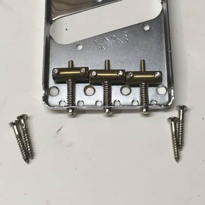 Immagine Lefty Fender Made in USA Ashtray Bridge Tele Brass 1950s American Vintage Reissue + Brass Saddles Rare - 11