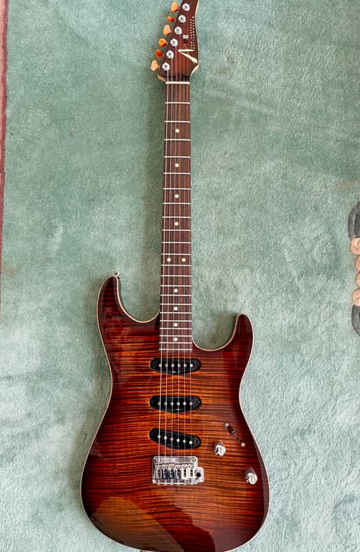 Tom Anderson Drop Top Orange Burnished Burst with Bindings image 1