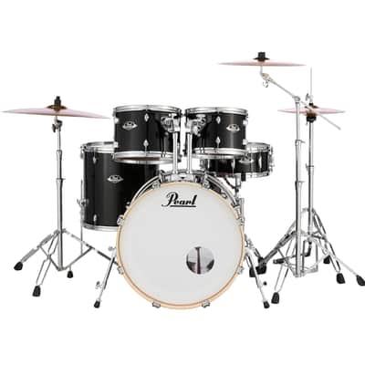 Pearl Export Standard 5 Piece Drum Set with HWP830 HARDWARE PACKBox EXX725/CA31 Jet Black image 1