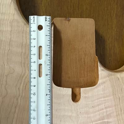 High end Offset bass body NOS unique figure Curly Maple Top solid one-piece True Brazilian Mahogany Back Unfinished Front Routed Luthier Supply R39 image 5
