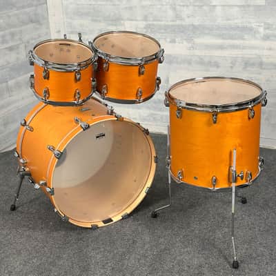 Used Yamaha Tour Custom Maple 4pc Drum Set w/22BD Caramel Satin - Very Good image 4