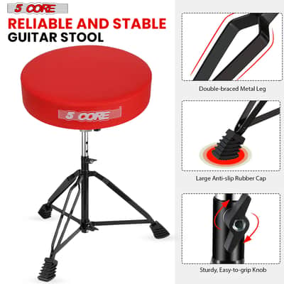 5 Core Drum Throne 3" Padded Drum Seat Height Adjustable Drumming Chair for Practice and Performance image 9