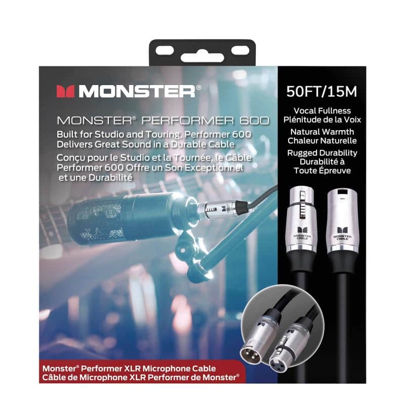 Monster Performer 600, Microphone 50 ft/15m XLR (60014) - Black image 1