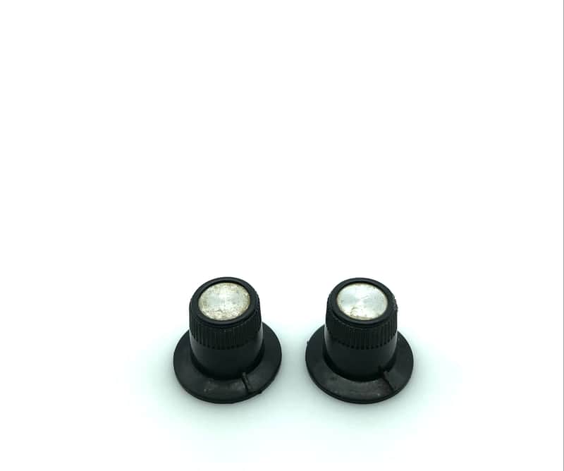 2 Vintage Top Hat Reflector Knobs Black/Aluminum 19?? image 1