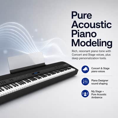 Roland FP-90X Portable Digital Piano with Pedal and Stand Bundle (Black) image 3