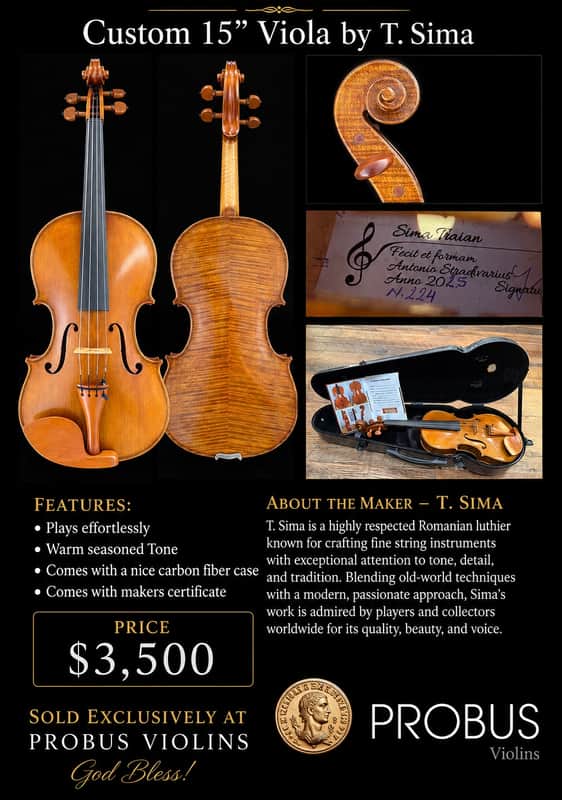 T.Sima Custom 15” Handmade Viola 2025 image 1