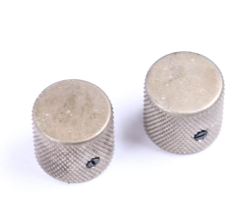 AGP ™ - Aged Telecaster ® Relic Barrel Flat Top Nickel Knobs Set Screw for 6.35mm (1/4") Solid Shaft Pots #325265 image 1